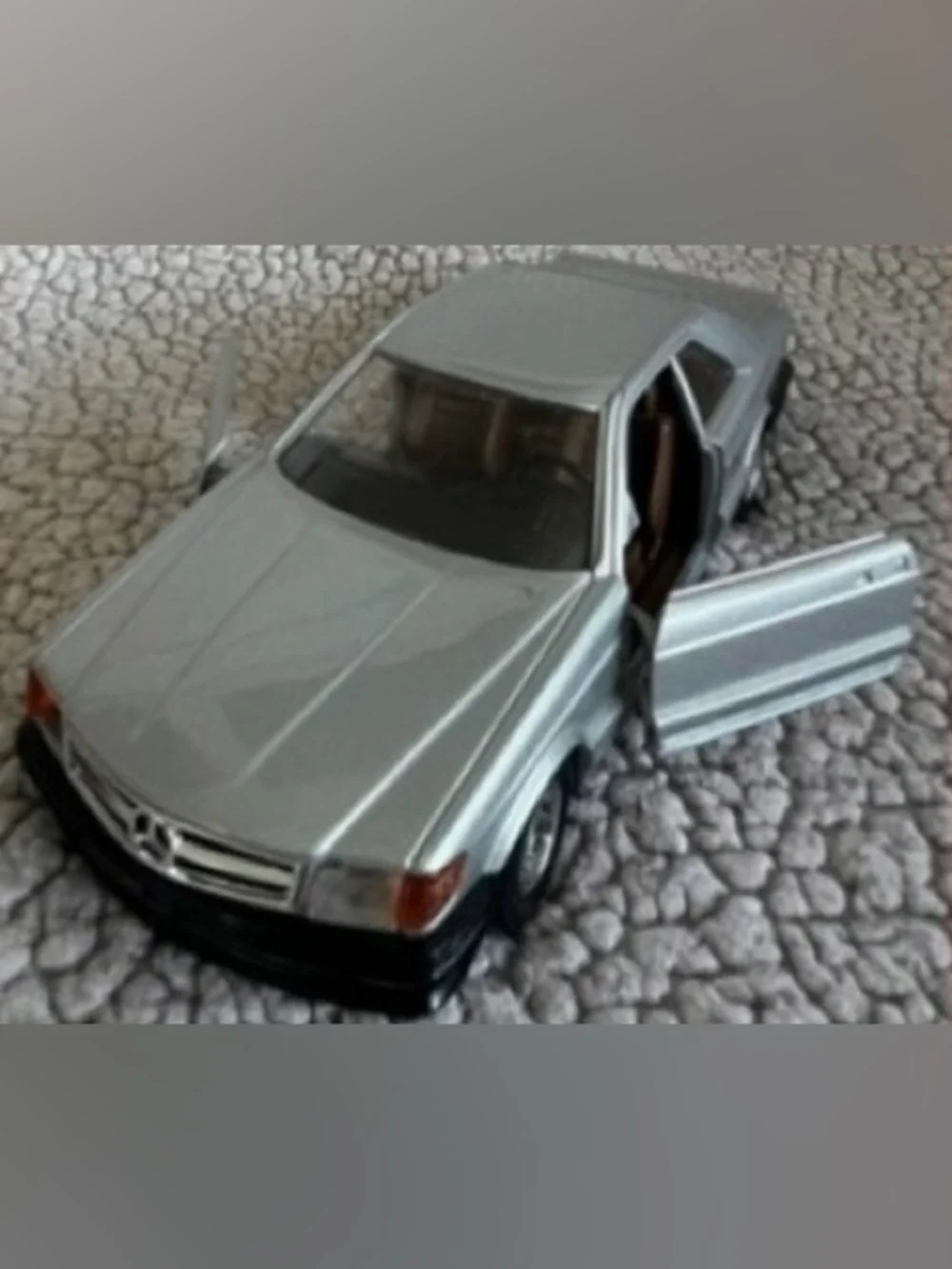 Silver Die-Cast Toy Car with Opening Doors - Kids Toy
